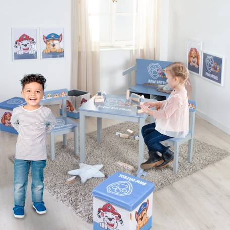 Ensemble Table + 1 Chaise Enfant ROBA Pat'Patrouille - Motif Chiens Chase Ruben & Marcus - Bleu - Gris BLEU 4 - vertbaudet enfant 