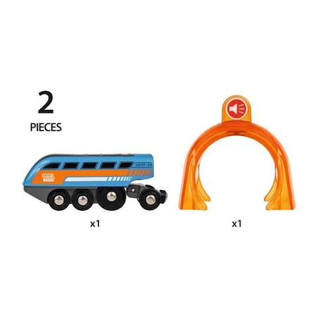 Locomotive à Enregistreur vocal Smart Tech Sound - BRIO - Circuit de train en bois - Mixte - Dès 3 ans ORANGE 5 - vertbaudet enfant 