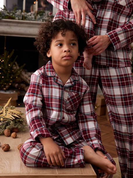 Pyjama de Noël à carreaux enfant capsule famille carreaux rouge 1 - vertbaudet enfant 