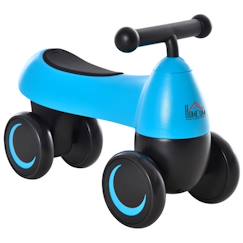 Jouet-Jeux de plein air-Draisienne vélo enfant 4 roues EVA selle guidon ergonomique métal PP bleu noir