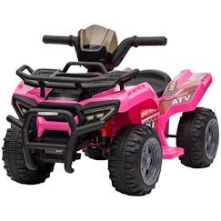 Jouet-Jeux de plein air-Véhicules enfant-Buggy électrique enfant quad électrique pour enfant de 18 à 36 mois effet lumineux 6 V 2 Km/h max. métal PP rose