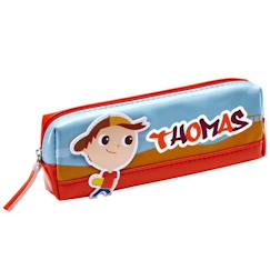 -Trousse enfant prénom garçon Thomas - Bleu / Rouge - 19 x 6 x 3,5 cm