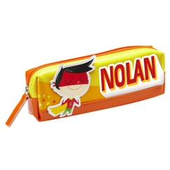 Trousse enfant prénom garçon Nolan - Jaune / Rouge - 19 x 6 x 3,5 cm  - vertbaudet enfant