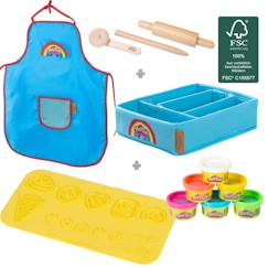 Jouet-Activités artistiques et musicales-Loisirs créatifs-Kit de Loisirs Créatifs ROBA x Play-Doh - 6 Pots de Pâte à Modeler + Tablier + Tapis 3D et Accessoires - pour Enfants dès 3 Ans