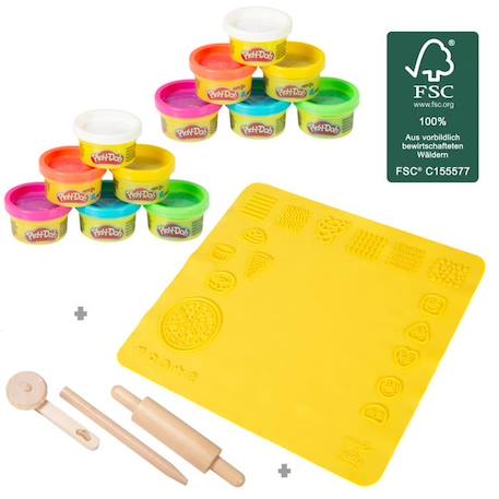 Kit de Loisirs Créatifs ROBA x Play-Doh avec 12 Pots de Pâte à Modeler + Tapis de Jeu 3D et Accessoires - pour Enfants dès 3 Ans JAUNE 1 - vertbaudet enfant 