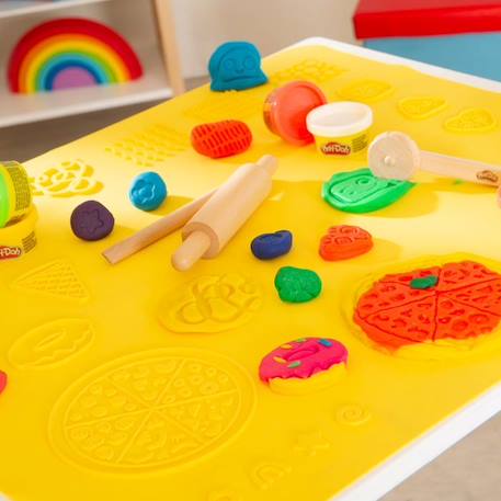 Pâte à Modeler ROBA x Play-Doh - 6 Pots + Table et Chaise Enfant + Tapis et Accessoire en Bois - Jouet Créatif dès 3 Ans BLANC 4 - vertbaudet enfant 