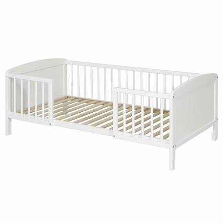 Lit enfant avec barrières Peyo - AKITEN RETAIL - Blanc 70x140 cm - Bois massif - Matelas inclus - Classique - Intemporel BLANC 2 - vertbaudet enfant 