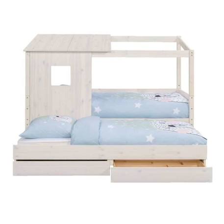 Lit cabane gigogne 90x200 cm Alma blanc BLANC 2 - vertbaudet enfant 