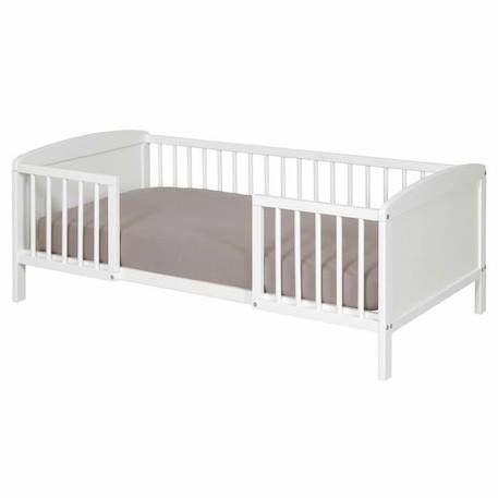 Lit enfant avec barrières Peyo - AKITEN RETAIL - Blanc 70x140 cm - Bois massif - Matelas inclus - Classique - Intemporel BLANC 1 - vertbaudet enfant 