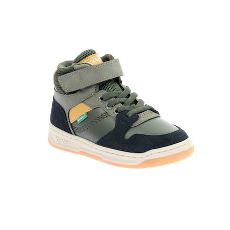 KICKERS Baskets hautes Kickado kaki NOIR+VERT 6 - vertbaudet enfant 