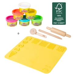 Jouet-Kit de Loisirs Créatifs ROBA x Play-Doh avec 6 Pots de Pâte à Modeler + Tapis de jeu 3D et Accessoires - pour Enfants dès 3 Ans