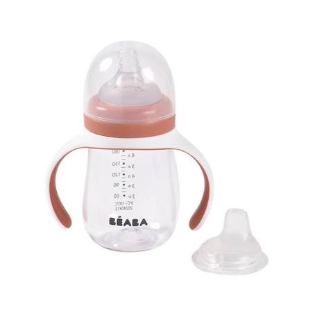 Biberon d'apprentissage 2 en 1 210ml TERRACOTTA ROUGE 1 - vertbaudet enfant 