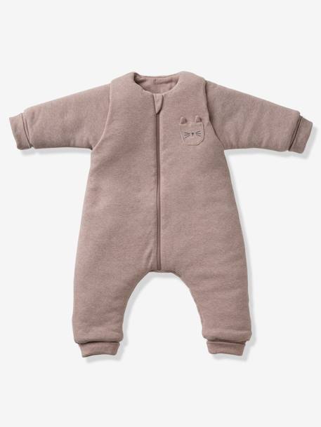 Combinaison à pieds PETIT CHAT, manches longues amovibles beige chiné 1 - vertbaudet enfant 