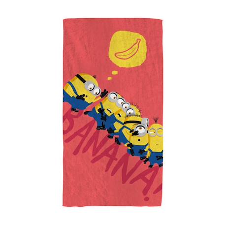 Serviette de plage en coton Les Minions - MINION - Taille 70x120 cm - Rouge - Naturelle - Rectangulaire ROUGE 1 - vertbaudet enfant 