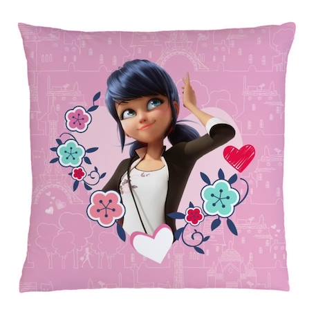 Coussin carré deux faces imprimées Miraculous Ladybug - Taille : 40x40 cm ROSE 4 - vertbaudet enfant 