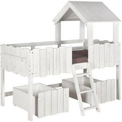 Lit cabane avec tiroirs 90x190 cm Donnie blanc  - vertbaudet enfant