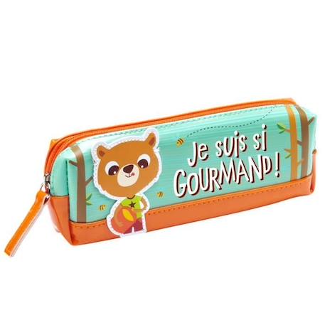 Trousse enfant - DRAEGER PARIS - Je suis si gourmand - Orange - Plastique - 19 x 6 x 3,5 cm - Zippée ORANGE 1 - vertbaudet enfant 