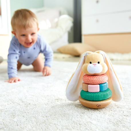 Jouet à empiler Lapin à longues oreilles HAPE - Pour enfant de 12 mois et plus BLANC 4 - vertbaudet enfant 