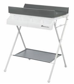 Puériculture-Tables à langer-BEBECONFORT Bellis Table à langer et baignoire 2en 1, Pliable, De la naissance à 12 mois (11kg), Mineral Gray