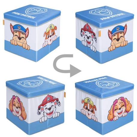 Tabouret Cube avec Rangement pour Enfant ROBA Pat'Patrouille - Motif Chiens Chase Ruben & Marcus - Bleu - Blanc BLEU 2 - vertbaudet enfant 