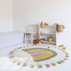 Linge de maison et décoration-Décoration-Tapis enfant arc en ciel avec pompons RAINBOW  - NATTIOT -  MOSS