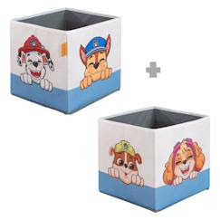 Chambre et rangement-Rangement-Boites de Rangement pour Enfant ROBA Pat'Patrouille - 2 Pièces - Motif Chiens Chase Ruben & Marcus - Bleu - Blanc