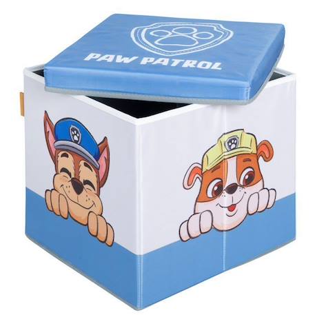 Tabouret Cube avec Rangement pour Enfant ROBA Pat'Patrouille - Motif Chiens Chase Ruben & Marcus - Bleu - Blanc BLEU 1 - vertbaudet enfant 