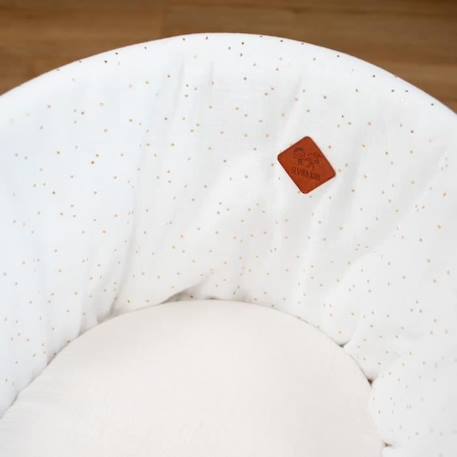 Couffin bébé avec Matelas Habillage et Drap Housse Pois Dorés Blanc à pois or Taille Unique BLANC 3 - vertbaudet enfant 