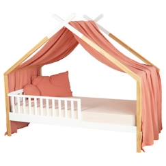 Chambre et rangement-Toile de lit ciel de lit cabane en gaze de coton Terracotta 420 x 140 cm