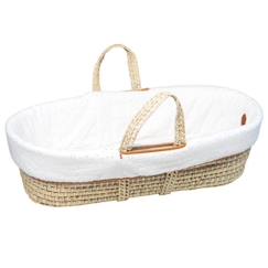 Puériculture-Lit de voyage et accessoires sommeil-Lit parapluie, couffin, berceau-Couffin bébé avec Matelas Habillage et Drap Housse Pois Dorés Blanc à pois or Taille Unique