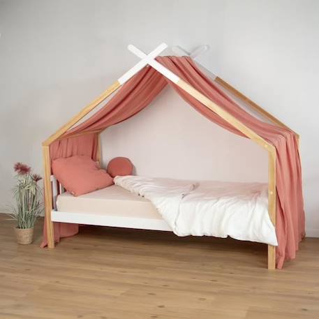 Toile de lit ciel de lit cabane en gaze de coton Terracotta 420 x 140 cm MARRON 2 - vertbaudet enfant 