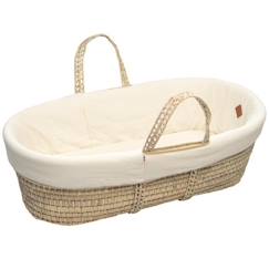 Puériculture-Lit de voyage et accessoires sommeil-Lit parapluie, couffin, berceau-Couffin bébé avec Matelas Habillage et Drap Housse Écru Taille Unique