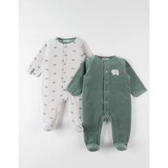 -Set de 2 pyjamas 1 pièce, clair/vert forêt