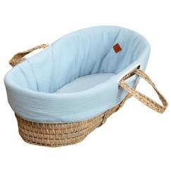 Puériculture-Lit de voyage et accessoires sommeil-Lit parapluie, couffin, berceau-Couffin bébé avec Matelas Habillage et Drap Housse Bleu Taille Unique