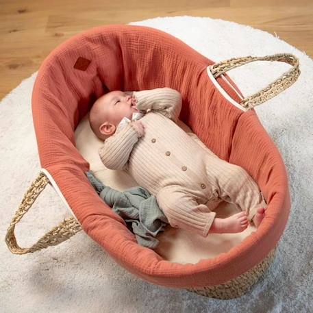 Couffin bébé avec Matelas Habillage et Drap Housse Rose Taille Unique ROSE 4 - vertbaudet enfant 