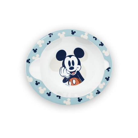 SET REPAS MICRO-ONDE BOL + CUILLERE MICKEY BLEU 2 - vertbaudet enfant 