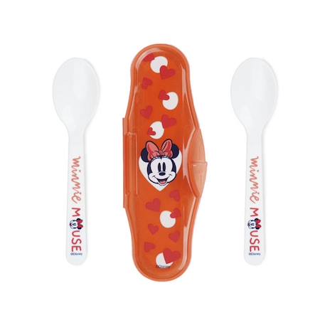 SET 2 CUILLERES AVEC BOITIER DE TRANSPORT MINNIE COLLECTOR ROUGE 1 - vertbaudet enfant 