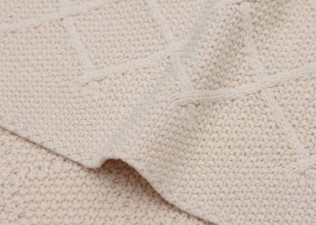 Couverture 100x150cm Check Knit - Oatmeal BEIGE 4 - vertbaudet enfant 