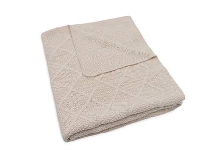 Couverture 100x150cm Check Knit - Oatmeal BEIGE 1 - vertbaudet enfant 