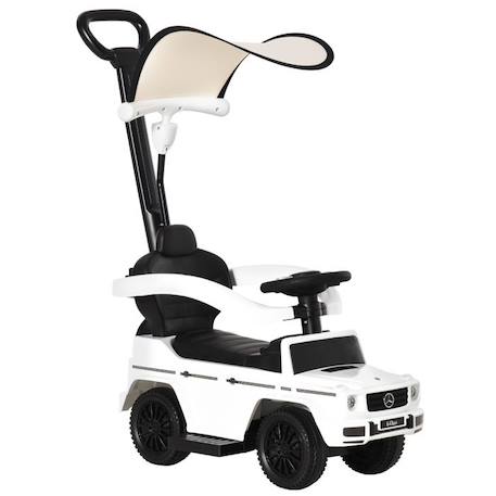 HOMCOM - voiture à pousser - PP - 85.5x40.5x95cm - blanc, noir BLANC 1 - vertbaudet enfant 