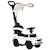 HOMCOM - voiture à pousser - PP - 85.5x40.5x95cm - blanc, noir BLANC 1 - vertbaudet enfant 