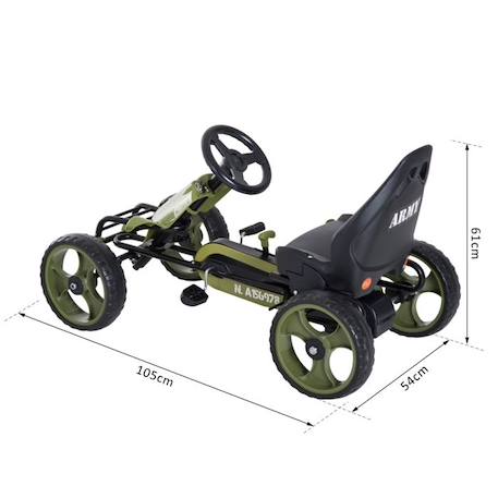 HOMCOM - Vélo et véhicule pour Enfants - Métal - 105x54x61cm - Vert VERT 4 - vertbaudet enfant 