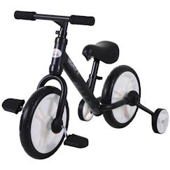 Jouet-Vélo enfant draisienne 2 en 1 roulettes et pédales amovibles roues 11" hauteur selle réglable acier noir