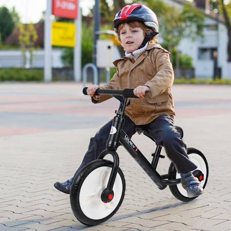 Vélo enfant draisienne 2 en 1 roulettes et pédales amovibles roues 11' hauteur selle réglable acier noir NOIR 2 - vertbaudet enfant 