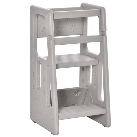 HOMCOM - tour d'apprentissage pour enfants - HDPE - 47x47x90cm - Gris BLANC 1 - vertbaudet enfant 