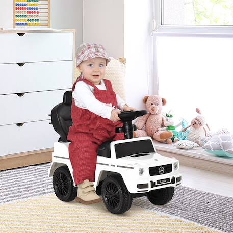 HOMCOM - voiture à pousser - PP - 85.5x40.5x95cm - blanc, noir BLANC 2 - vertbaudet enfant 