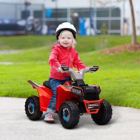 Quad électrique HOMCOM pour enfants véhicule à batterie 6V avec marche avant et arrière 70L x 41,5l x 48,5H cm Rouge ROUGE 2 - vertbaudet enfant 