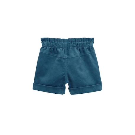 Short bébé en velours côtelé - Népal - Fille - Bleu - Détails fleuris - Boutons pailletés BLEU 2 - vertbaudet enfant 