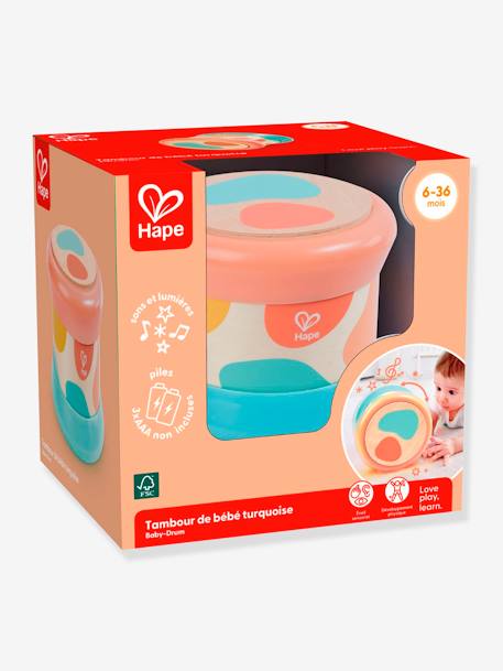 Tambour pour bébé HAPE corail+rouge 3 - vertbaudet enfant 