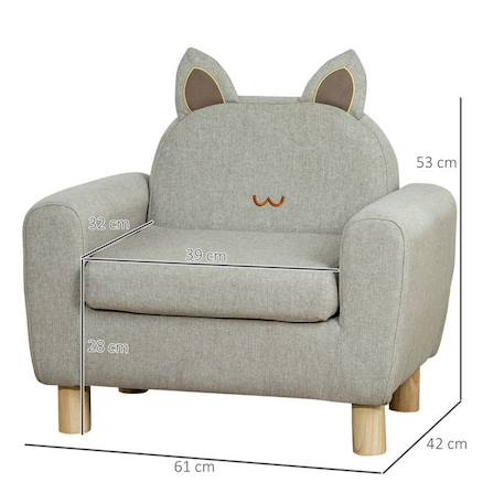 Fauteuil enfant design scandi 60x42x50cm Gris GRIS 4 - vertbaudet enfant 